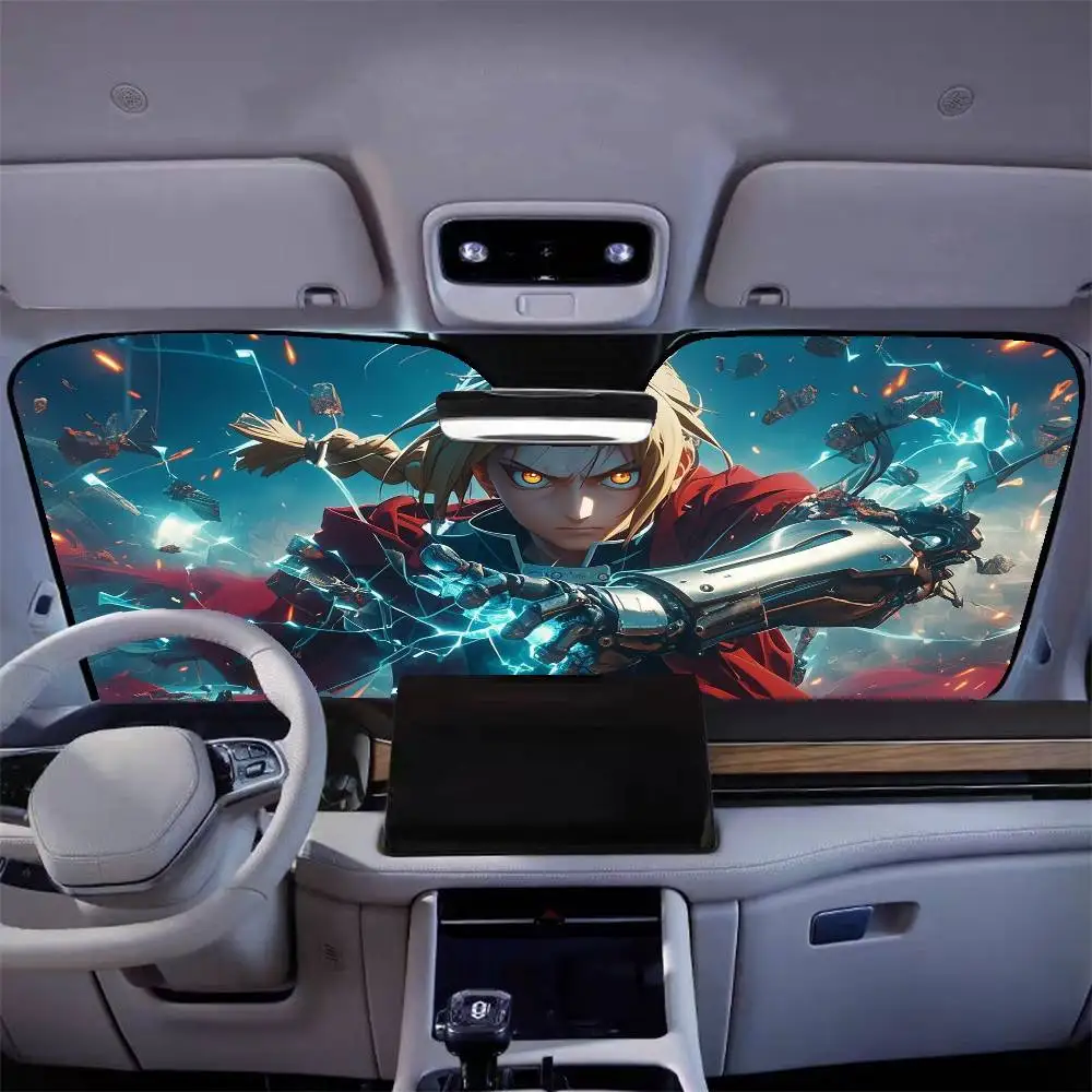 F-Fullmetal A-Alchemist Car SunShade Parasol Car Windshield Sun Shade UV Protection and Interior Cooler