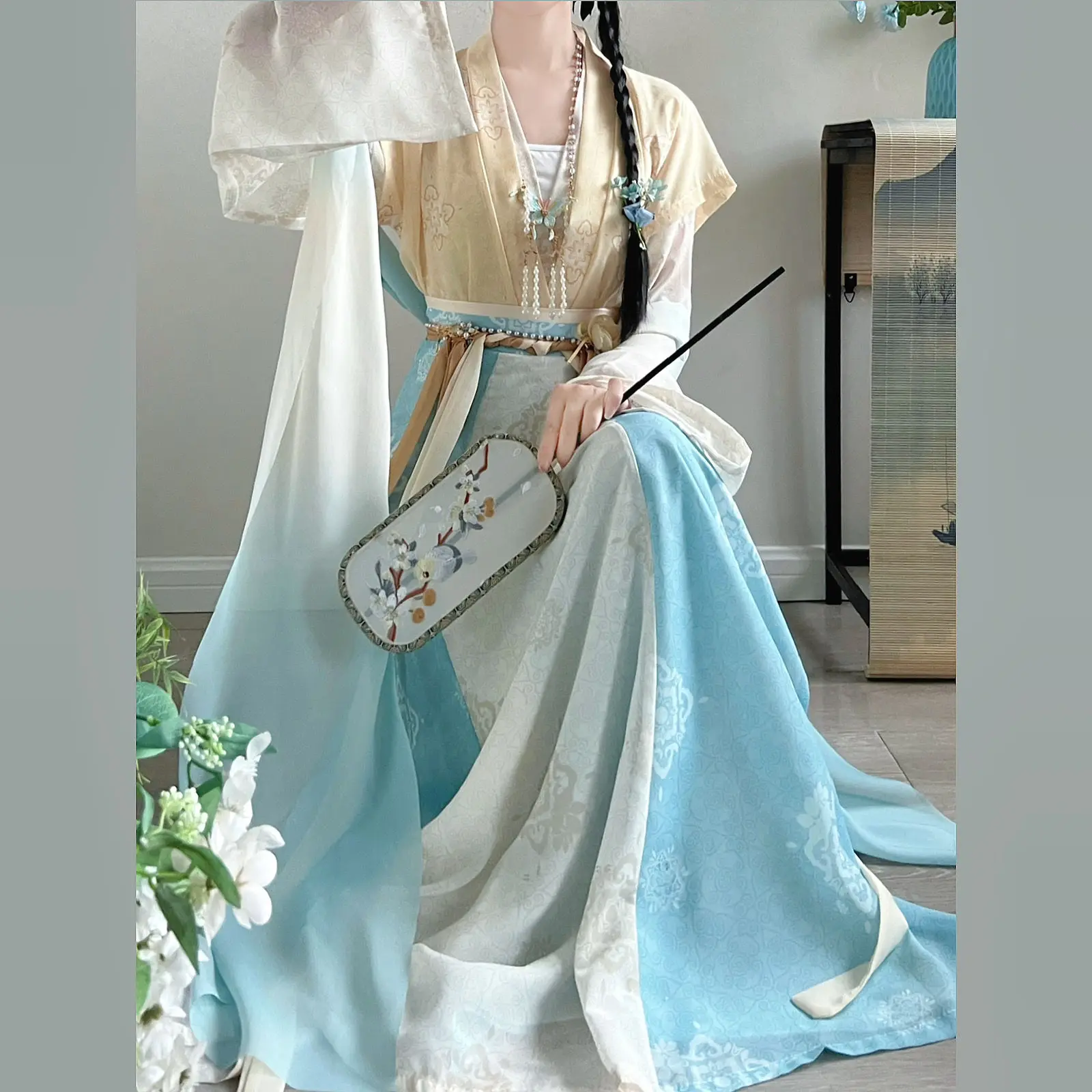 

Gongyu Original Tang Beizi Hanfu — женская восьмикомпонентная юбка, летняя повседневная одежда, традиционная китайская одежда