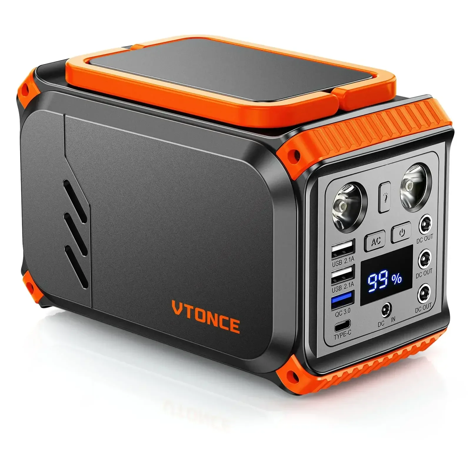 VTONCE 200W Portable Solar Power Station 40,000mAh Solar Energy With QC3.0 Built In Solar Power Inverter Peak 400W