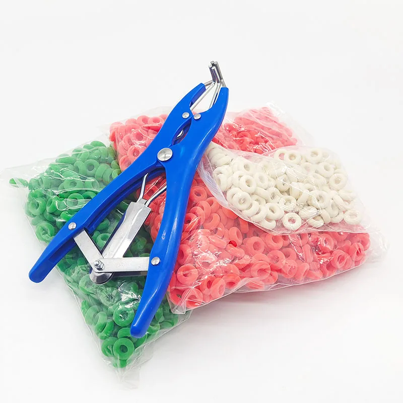 الماشية خنزير الماعز الإخصاء الملقط التوسع المشبك مرونة المطاط الإخصاء خواتم مزرعة الحيوان عديم الدم كسر الذيل ذو طيات