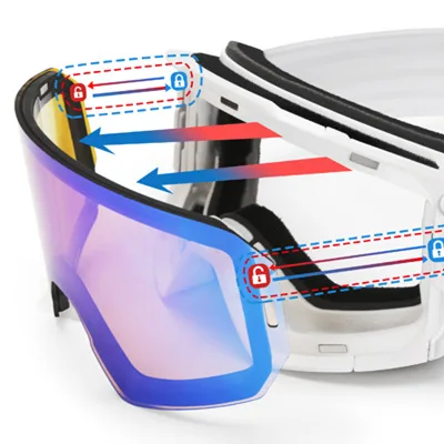 Suitable for double-layer ski glasses, new anti-fog cylindrical goggles with strong magnet, suitable for myopia membrane