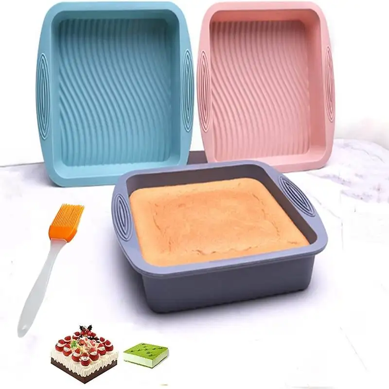 1pc stampo in Silicone quadrato antiaderente stampo per torta strumenti di cottura stampo per torta stampo per pane resistente al calore