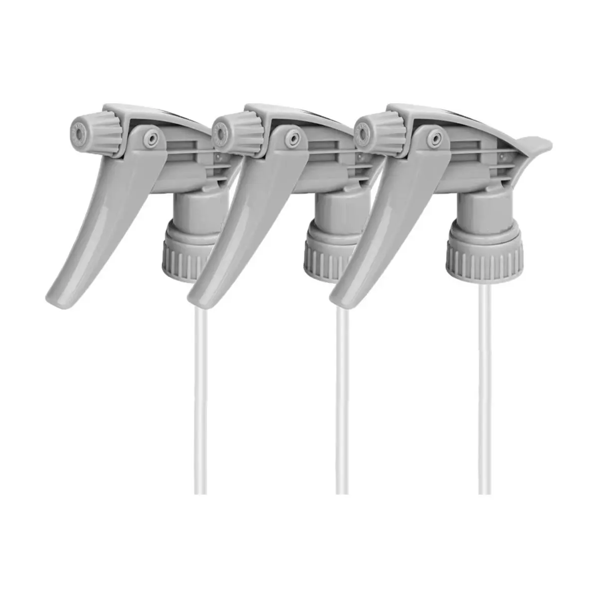 LUCK 3Pcs Adjustable Trigger Sprayer Heavy Duty Sprayer Head Acid and Resistant for Auto Car Cleaning Home Grey