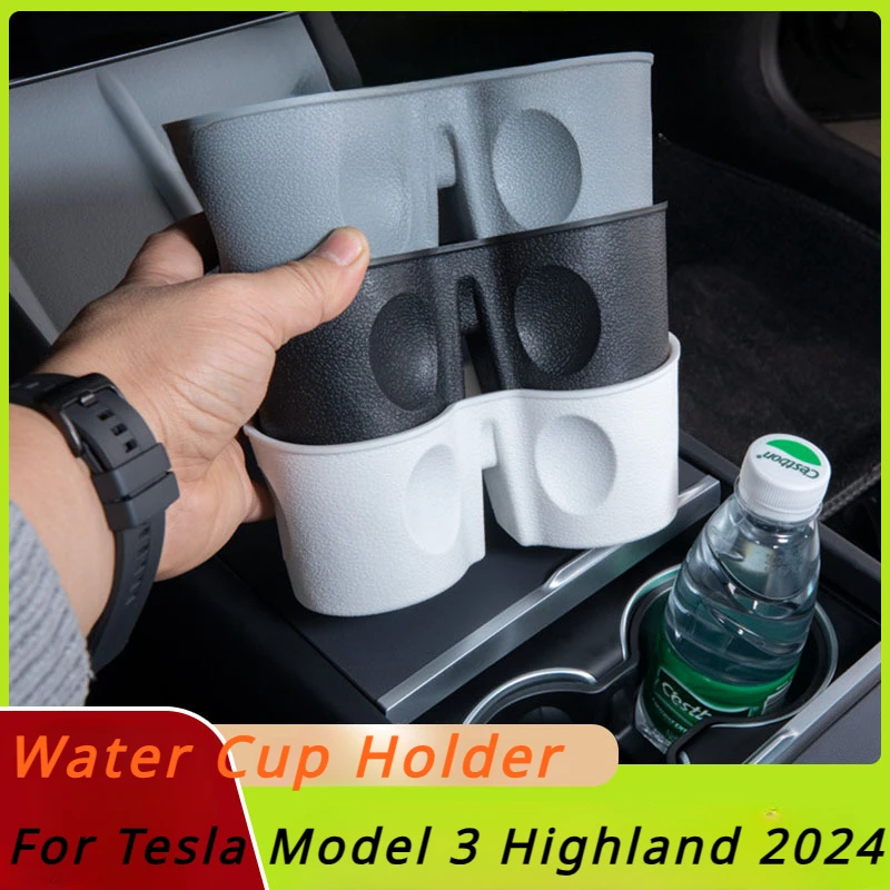 

For Tesla Model 3 Highland 2024 Water Cup Holder Waterproof Silicone Non-Slip Coasters Drink Pad Slots for Tesla Newest Model3