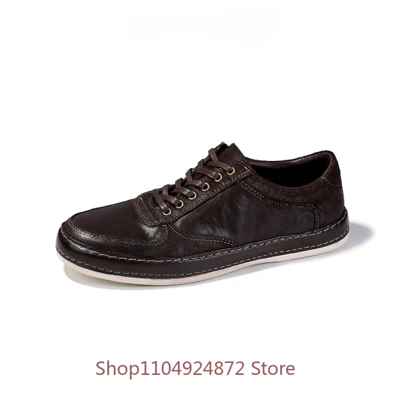 Fashion Casual Board Shoes Men's Sport Oxfords Breathable Flats Spring Autumn Outdoor Luxury Sneakers Male Genuine Leather