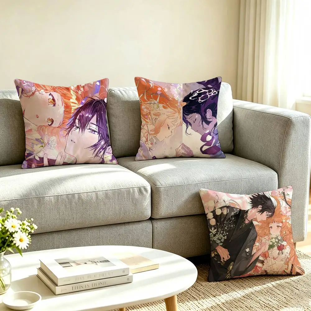 H-Hinagiku Kayo Agents of the Four Seasons  Square Double-Sided printed Pillow Case Bedroom Bedside Pillow Sofa Cushion Cover