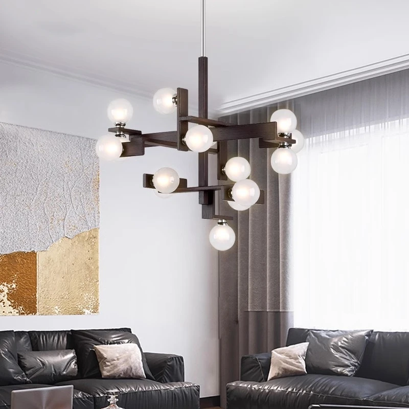 Postmodern Luxury Living Room Chandelier Designer Model Room Nordic Study Stacked Network Iron Art Glass Lamp