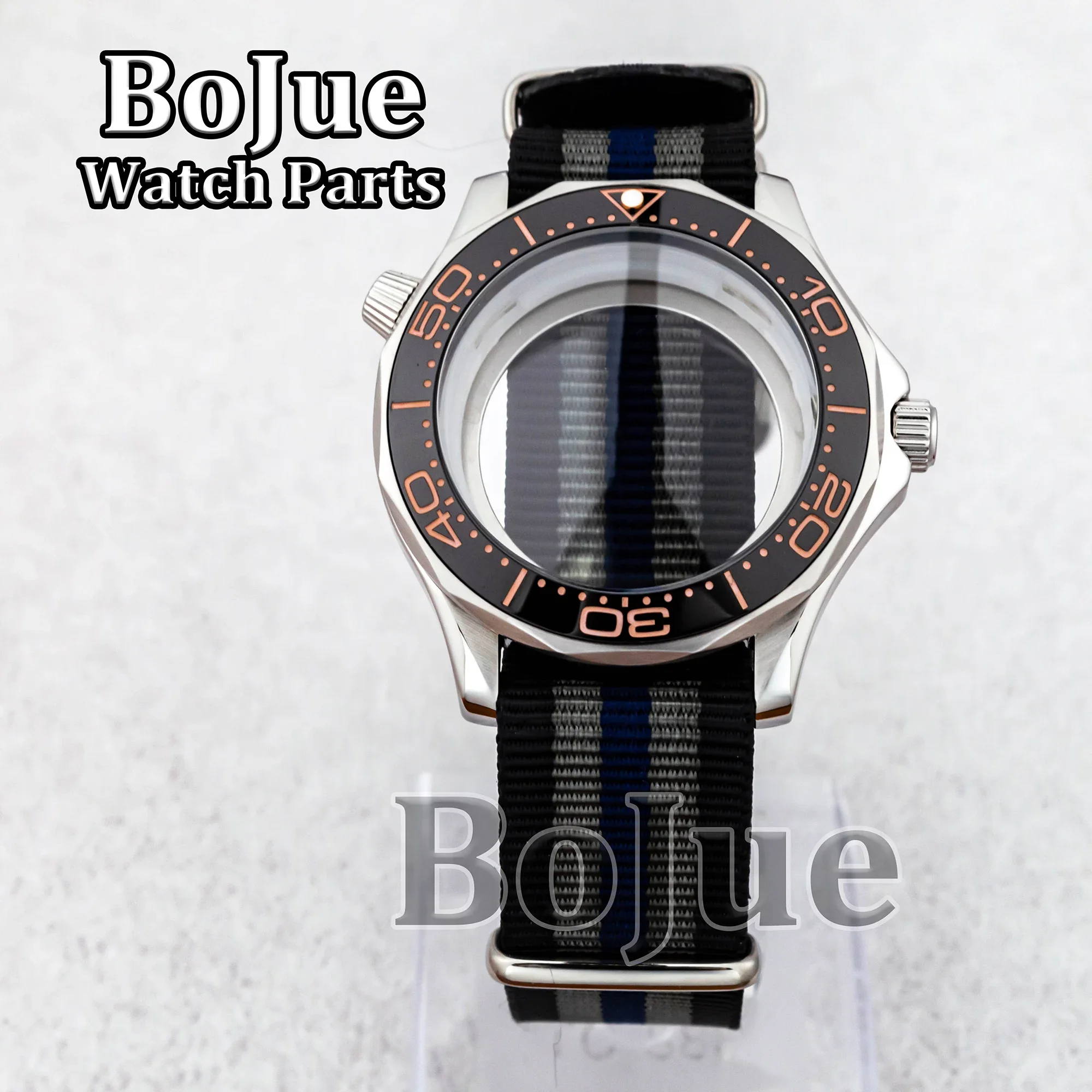 

NH35 Case Nylon Strap Band 100m Waterproof for Diver Seamaster 300 NH35 NH36 Movement 31mm Seamaster Dial Hands 41mm Men Case