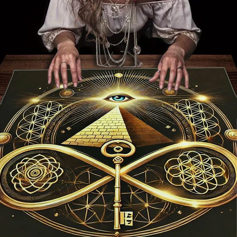 Mystic Occult Tarot Altar Cloth Table Runner Witchcraft Magic Astrology Bohemian Decor Tapestry