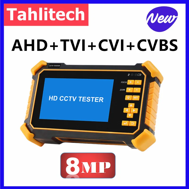Tahlitech 4K AHD/CVI/TVI CCTV Video Cameras Tester CFTV Mini Monitor  8MP CCTV Tester Analog Camera Testing Tool Cable Tes