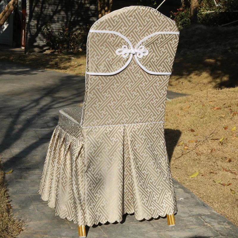 

Hotel restaurant dining chair hotel wooden chair cover wedding banquet seat cover special seat cover bow custom