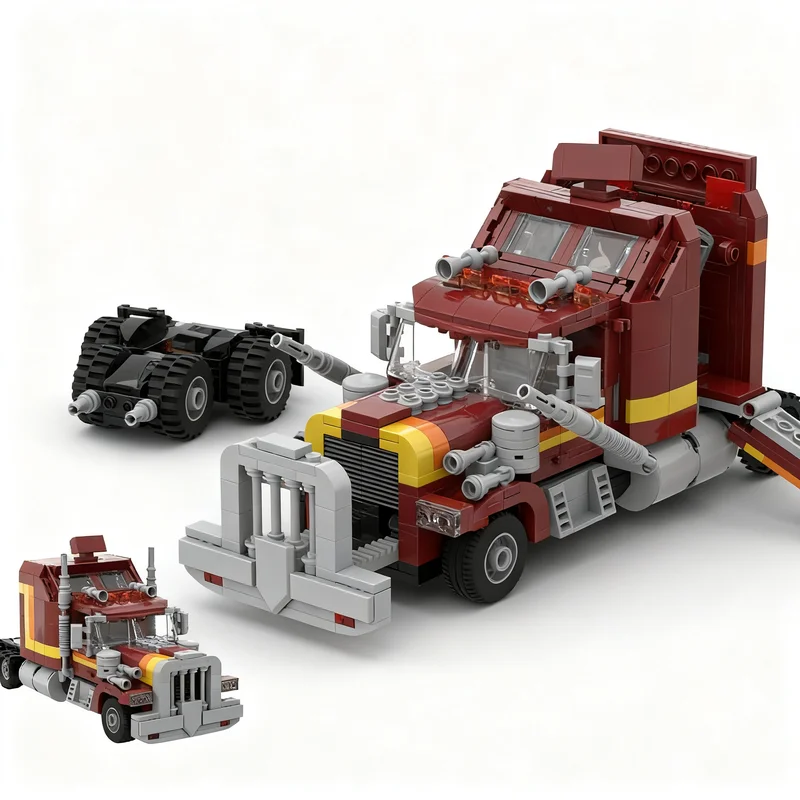 772pcs MOC M S K Rhino Tractor Rig Other Model Building Blocks Home Decor Desk Display Shelf Accent Displayable Gift For Adults