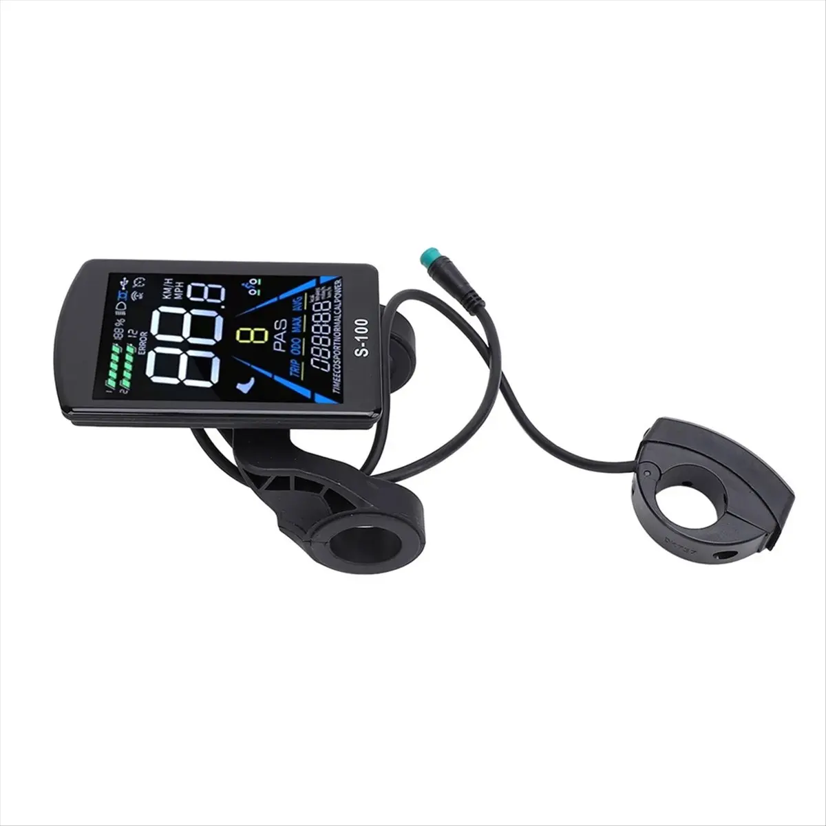 ABGN Electric Bike LCD Display 24V 36V 48V 60V 72V Universal 5 Pin Water Proof Connector S-100 Panel Screen