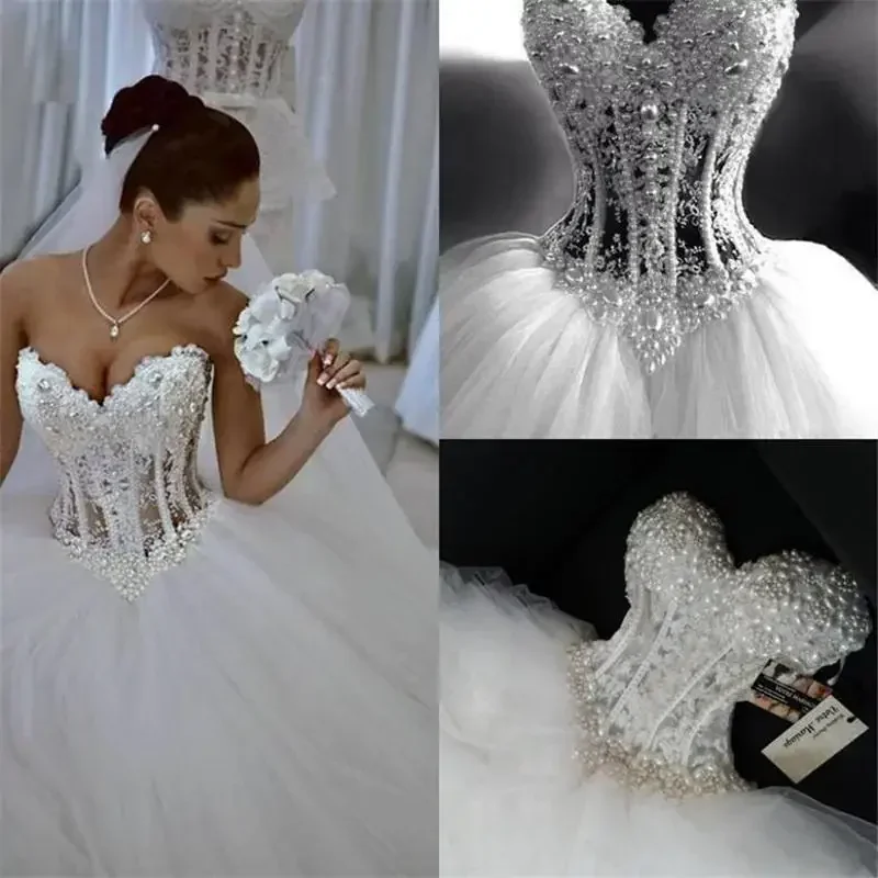 

Customized Wedding A Line Illusion Beads Lace Appliqued Summer Beach Bridal Gowns Sweetheart Lady Marriage Dresses Bohemian Robe