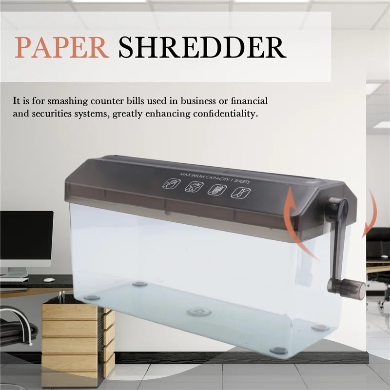 Paper Shredder Desktop Manual Mini Hand Cutting Tool A4 Machine Documents Crusher For Home