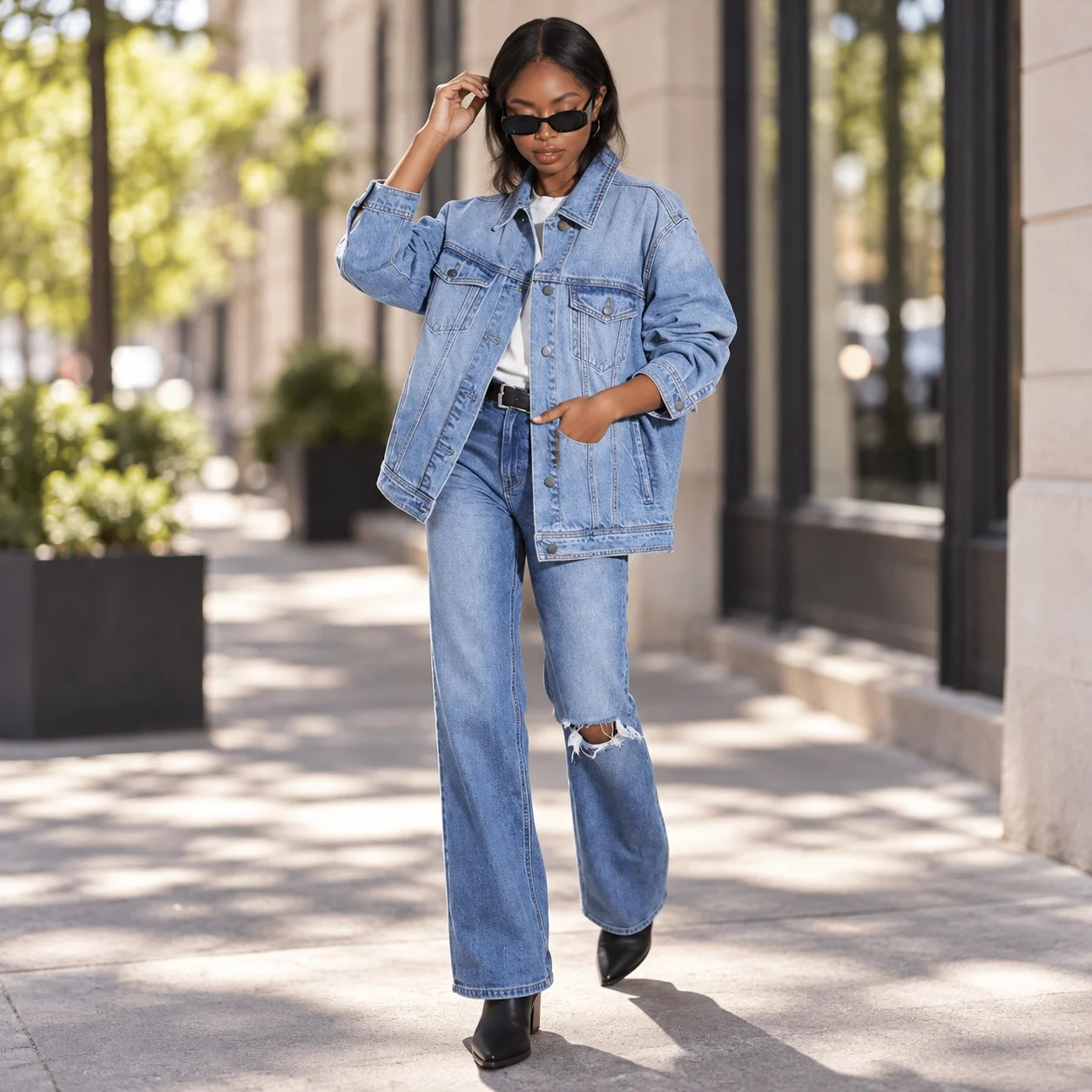 Loose Fit No Hood Top Regular Length Streetwear with Long Sleeve Regular Sleeve Edgy Street Lapel Collar Summer for Women
