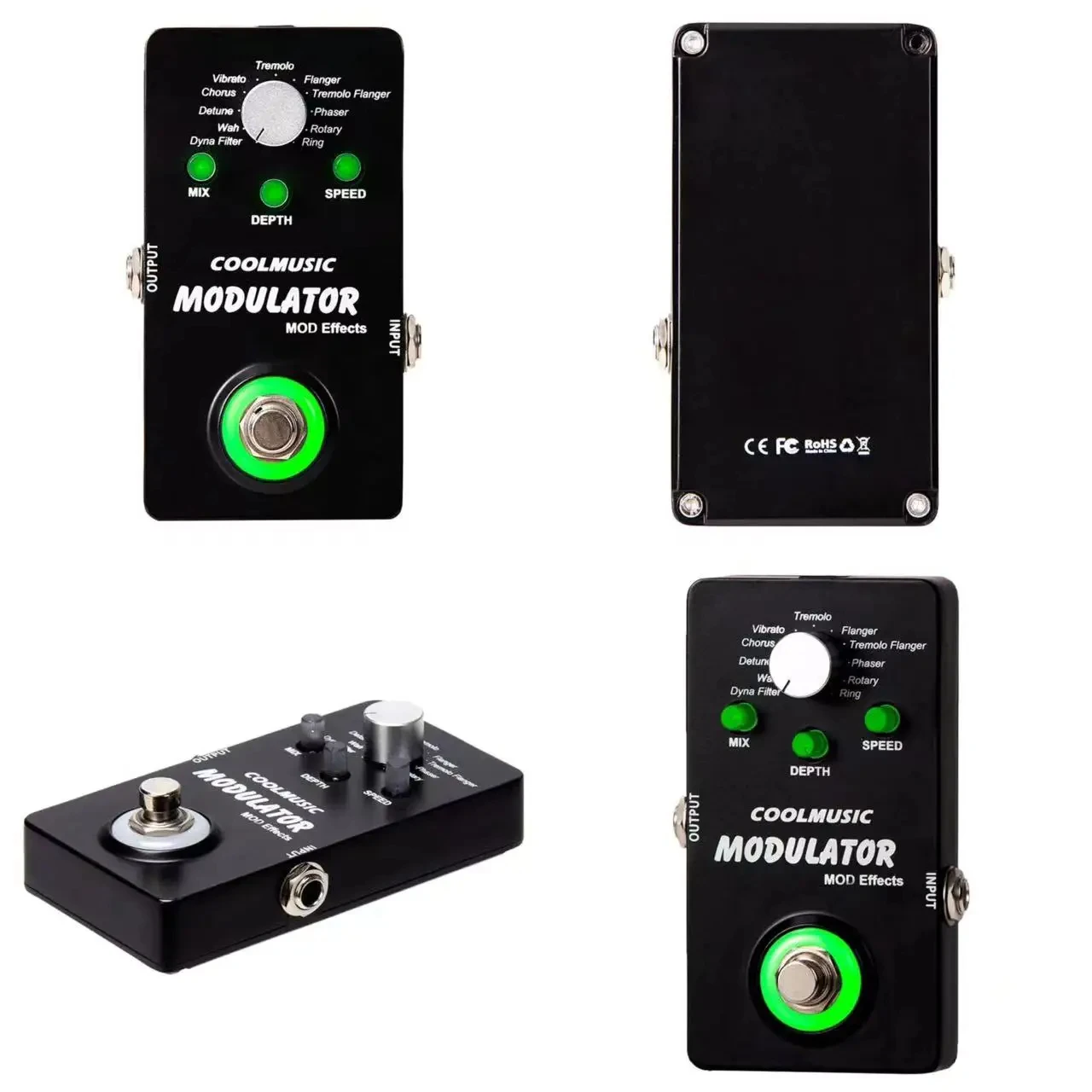 Digital Pedal Modulator, Electric Guitar, Multi Effects, MOD True Bypass, Bass,  Aluminum Case, Black Color, Gift for Music Love