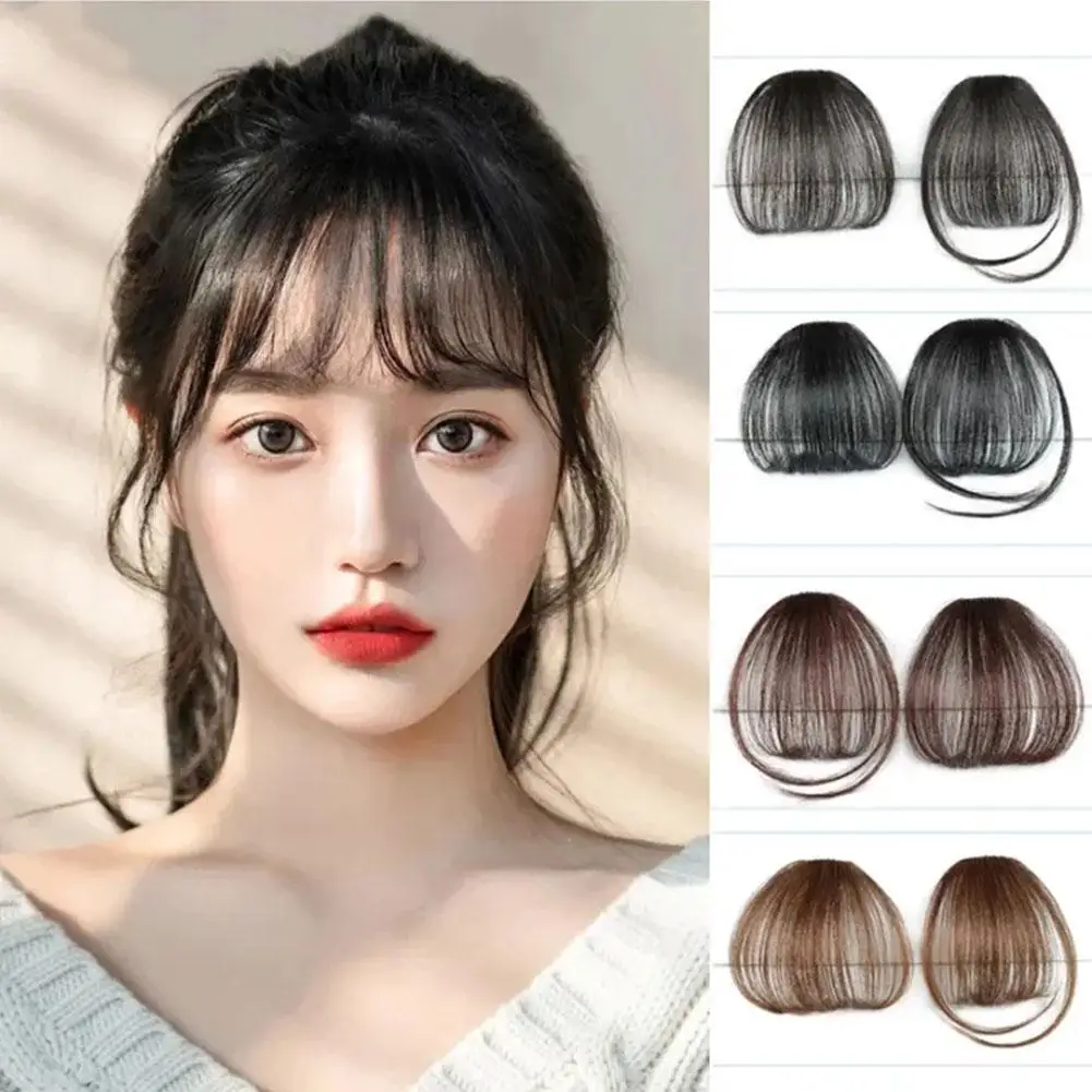 French Style Air Bangs Wig Clip Hairstyle Tool Hair Clip Extension Synthetic Hair False Tassel Wig Women\'s Hair Clip Bangs