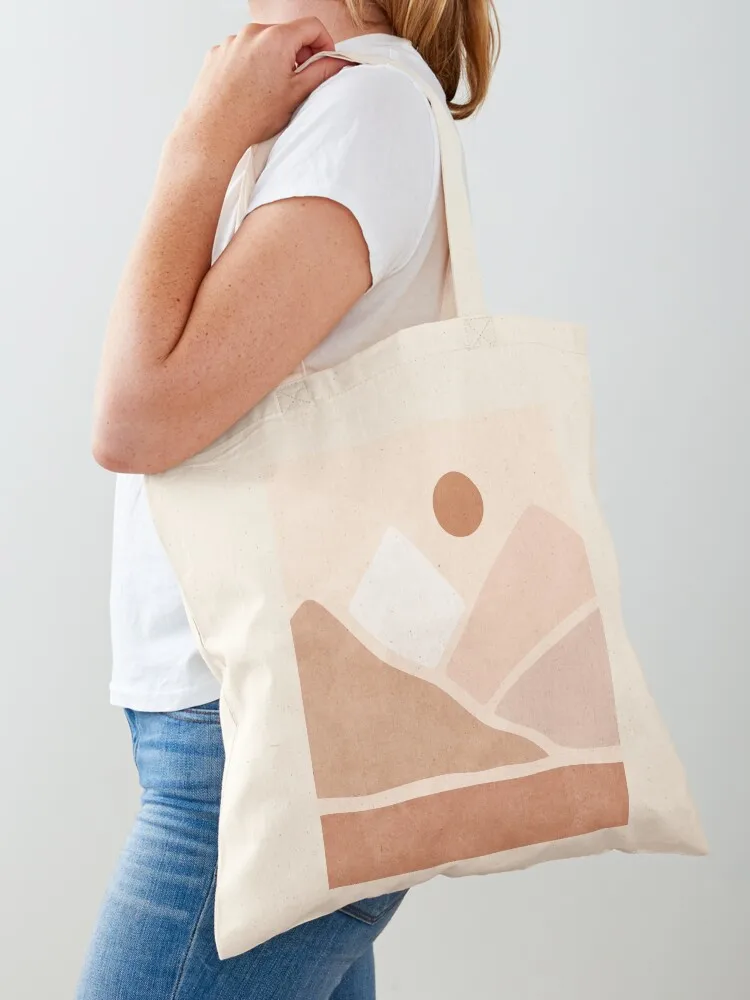 Neutral boho mountain sun Tote Bag bag for beach ecological bags tote bag women Canvas Canvas Tote