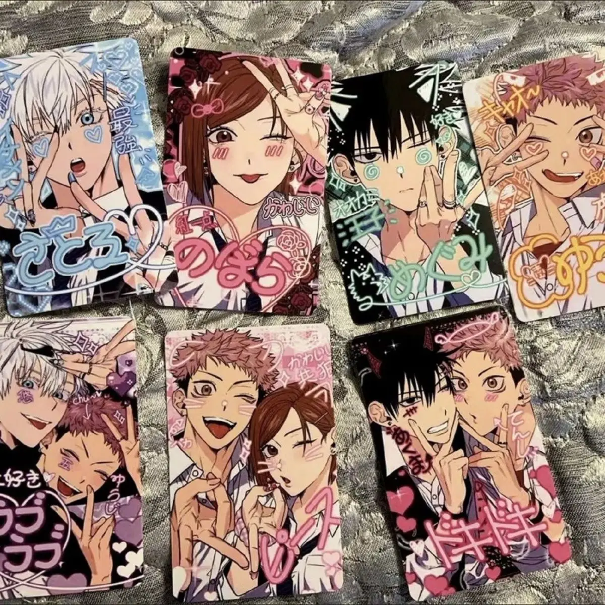 Jujutsu Kaisen Fushiguro Megumi Satoru Gojo ‌ Tarjeta pequeña Decorar tarjetas de felicitación Adornos Figuras de acción Modelo de dibujos animados Navidad