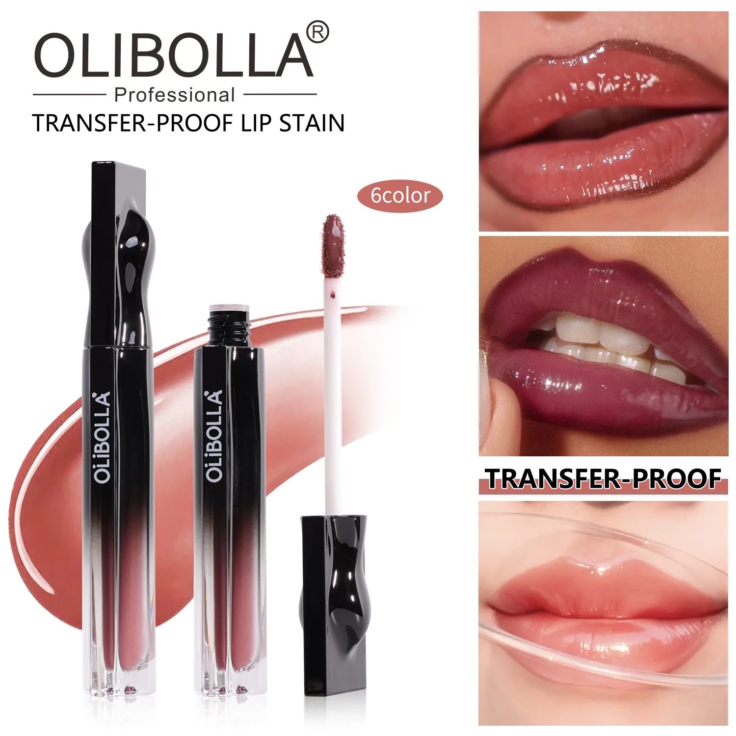 OLIBOLLA Mirror Shine Lip Gloss, Transfer‑Proof Waterproof Long‑Lasting Moisturizing Lip Stain Lip Makeup Cosmetics