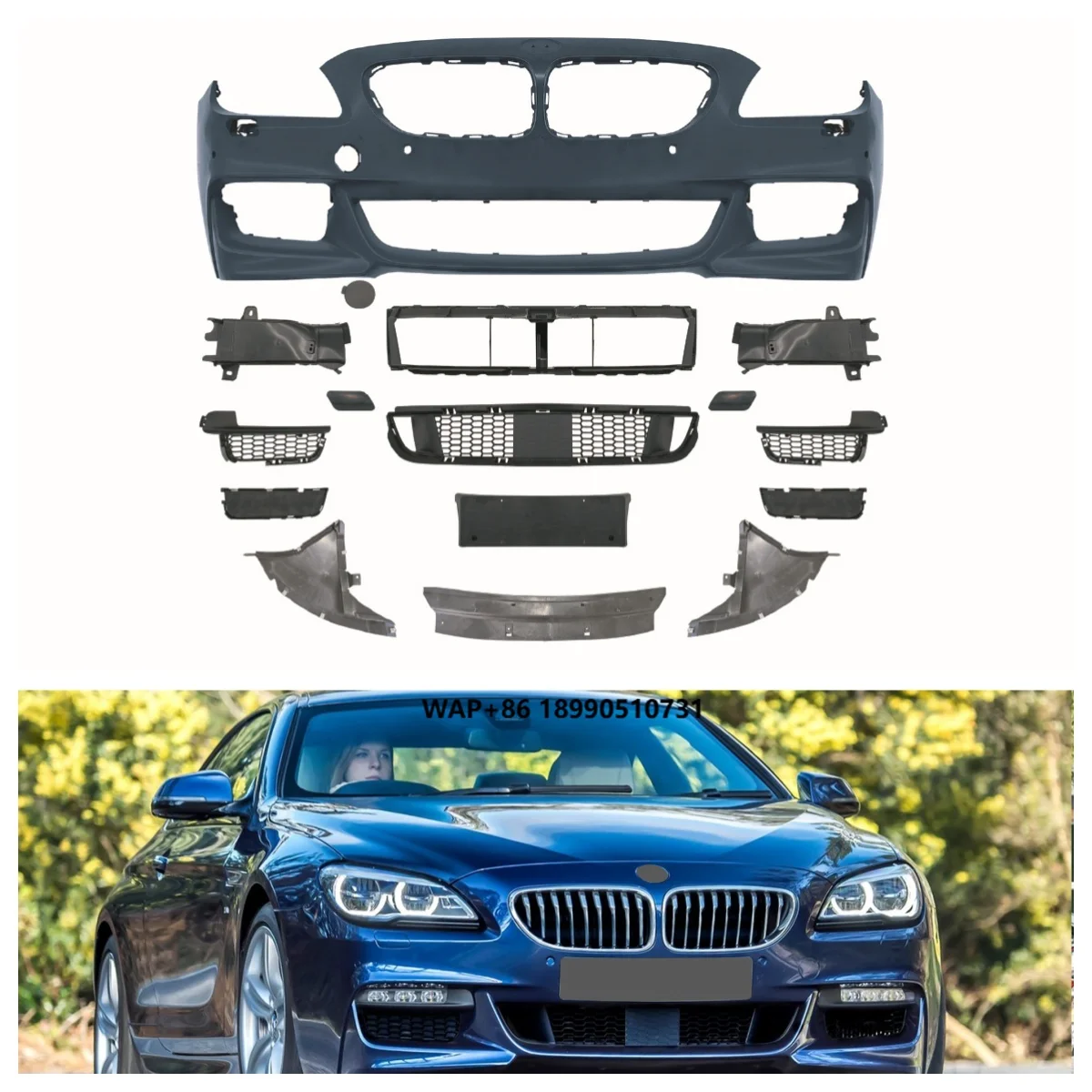 

High Quality Auto Accessories Front Bumper for 6 Series F06 F12 Upgraded MT Style Body Kit Front Rear Bumper Side Skirt