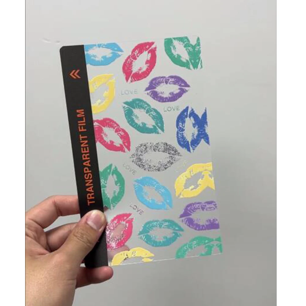 VORMIR 50Pcs 3D Embossed Transparent Stickers for Mobile Phone Back Cover Skins for Screen Protector Hydrogel Film Cut Machine