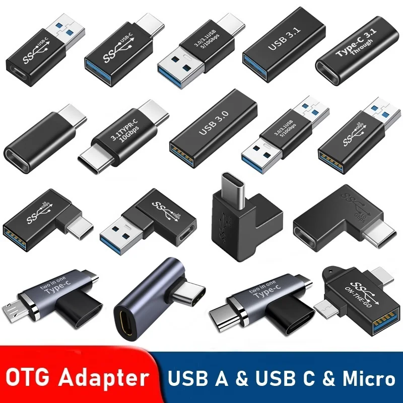 Tongdaytech OTG Type C Adapter USB C Male to USB Female USB-C Converter for Macbook Samsung S21 Huawei Phone Cable Connector