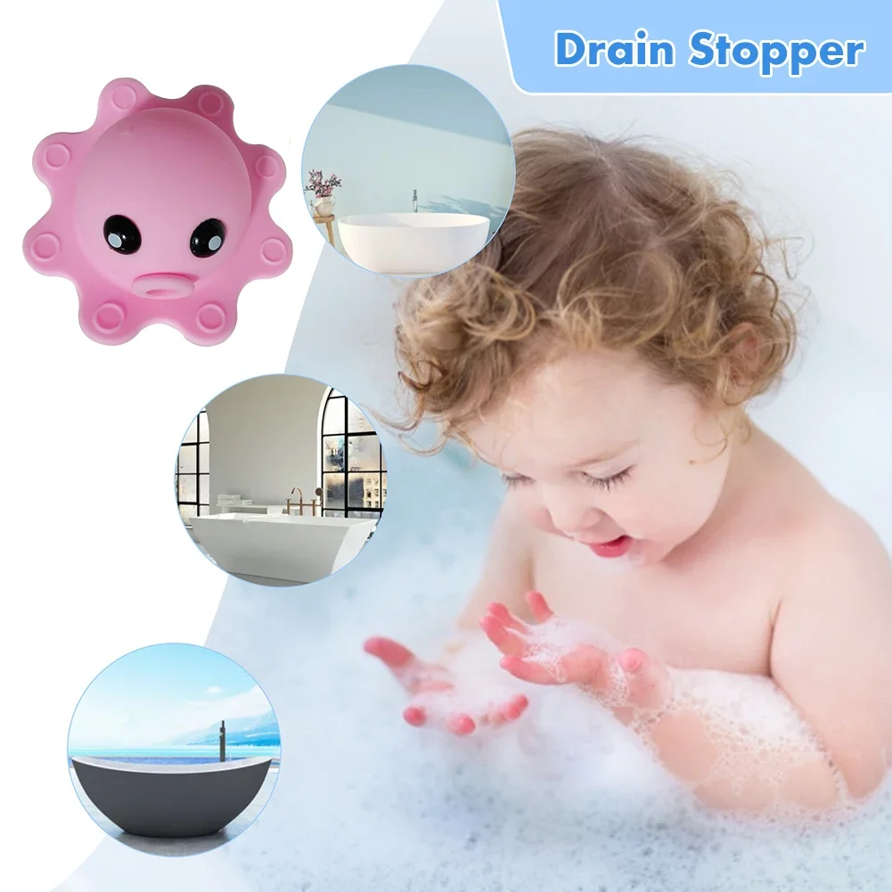 1PC Cups Octopus Bathtub Drain Stopper Silicone Tub Overflow Drain Cover Suction Bathroom Spa Accessories Toilet Accessories