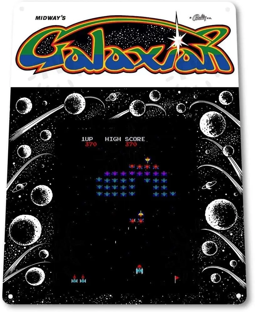 Unoopler  TIN Sign Galaxian Arcade Shop Game Room Art Marquee Consol Metal Decor A836
