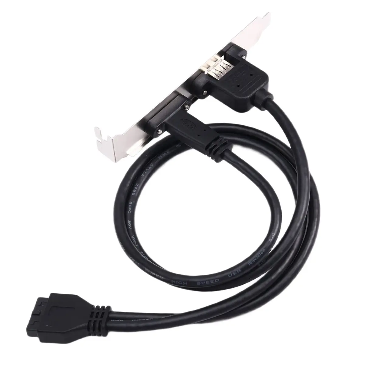 N86R 0.5m Rear USB 3.1 Port Expansion 20pin to TYPE-C Female and USB 3.0 Female Data Cable with Bezel on Computer Chassis