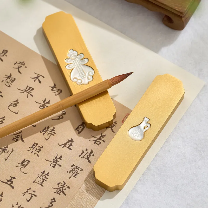 Brass Calligraphy Paper Weight Chinese Traditional Paperweight for Calligraphy Writing Painting Pressing Paper Office Study Tool