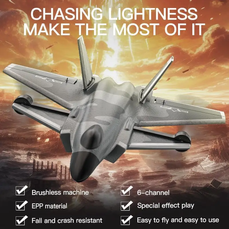 

KF700 J20 Fighter 2.4G 6CH RC Airplanes With Brushless Motor 360 Degree Rotation Fixed Wing Glider Plane Model For Boy Gift