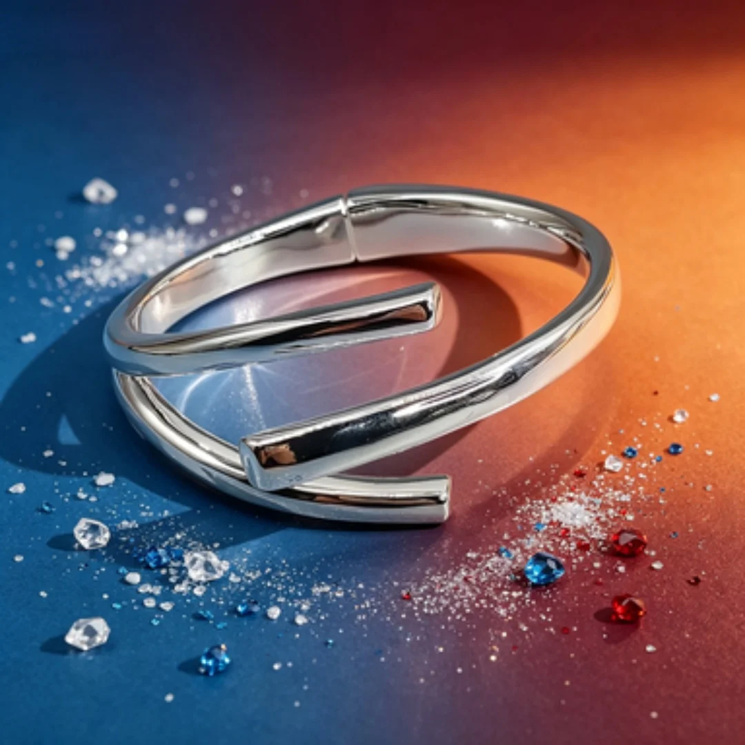 

Minimalist and cool style open mouth bracelet, niche, light luxury, double-layer metal bracelet