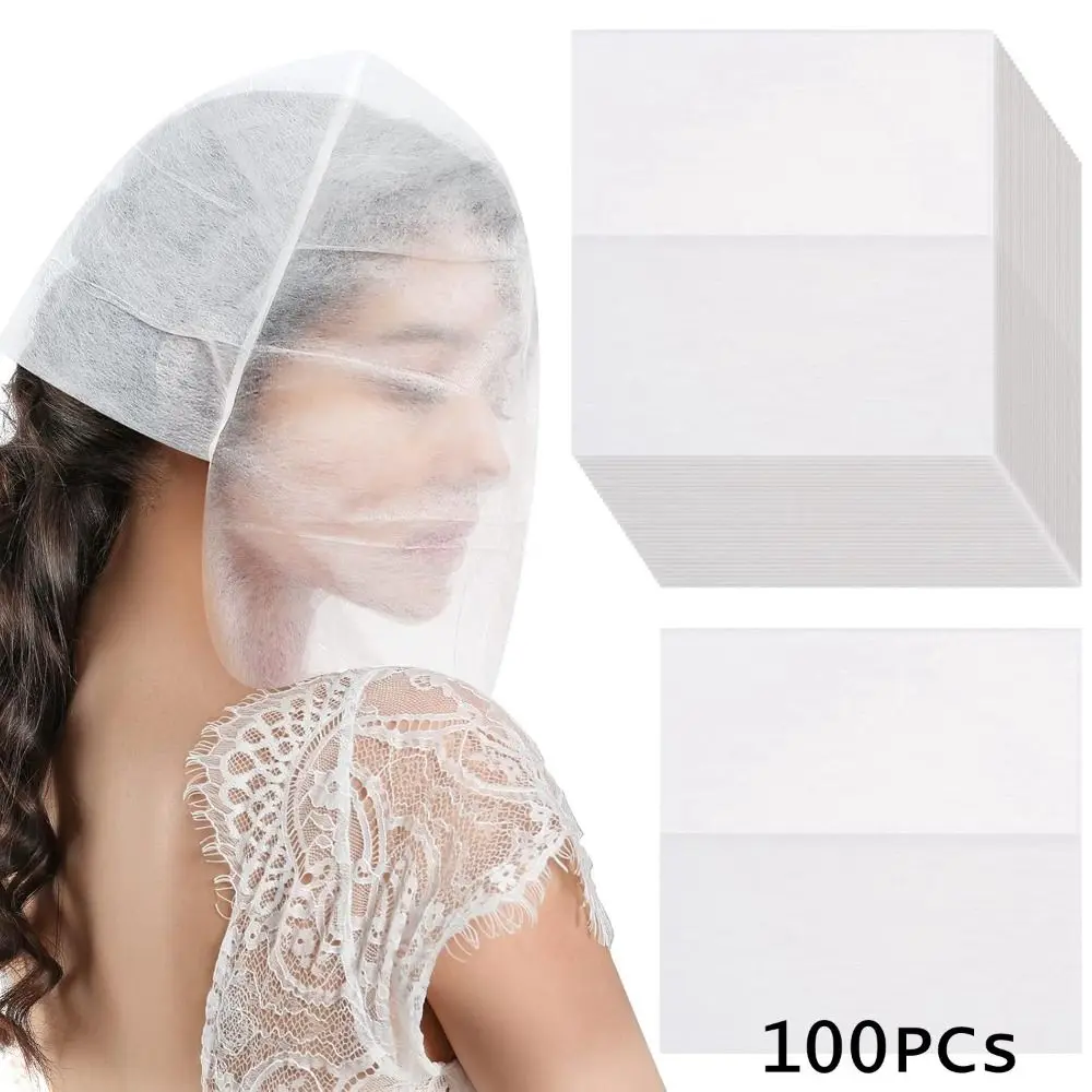 New Disposable Makeup Hood Non Woven Fabric Cosmetic Masks Face Makeup Protector Hood Lightweight Comfortable Makeup Face Covers