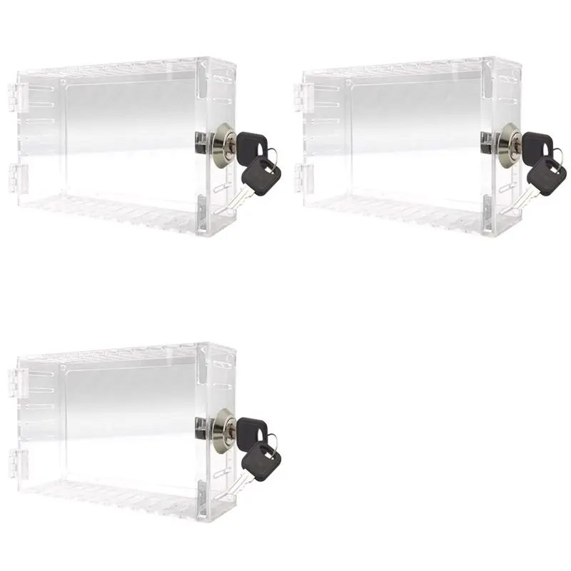 

F-F 3X Universal Thermostat Lock Box With Key Thermostat Cover For Thermostat On Wall Fits Thermostats 7X4.5 Inches