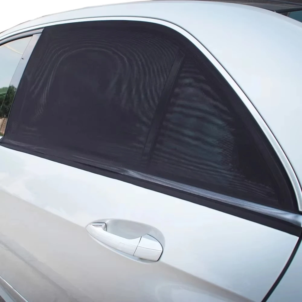 2pcs Car summer mosquito proof curtains, side windows, breathable mesh, heat insulation, multifunctional curtains