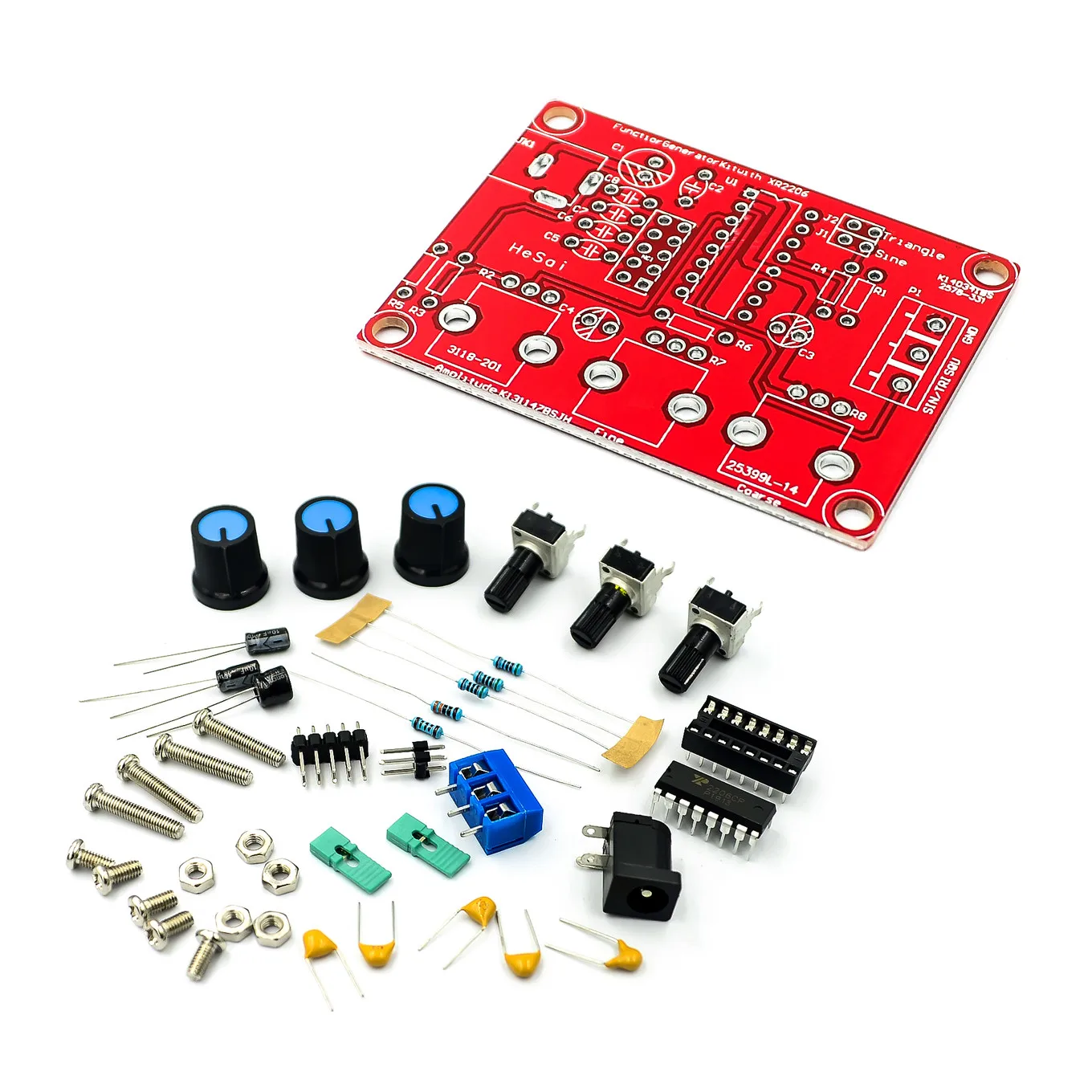 1Hz -1MHz XR2206 Functie Signaalgenerator DIY Kit Sinus/Driehoek/Vierkante Uitgang Signaalgenerator Verstelbare Frequentie Amplitude