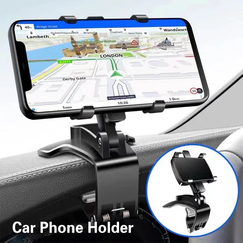Car Mobile Phone Holder Easy Clip Mount Stand Panel Smartphone Bracket Car Clip Mount Dashboard Gps Mobile Car Holder Stand image 4