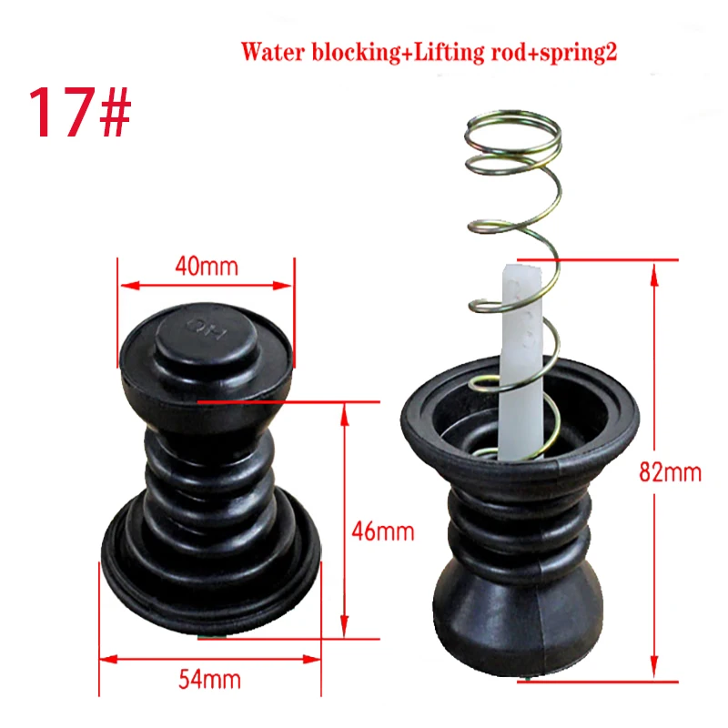 Válvula de drenaje y drenaje para lavadora, bloqueo de agua, sello de agua, almohadilla de goma, resorte central de válvula de drenaje