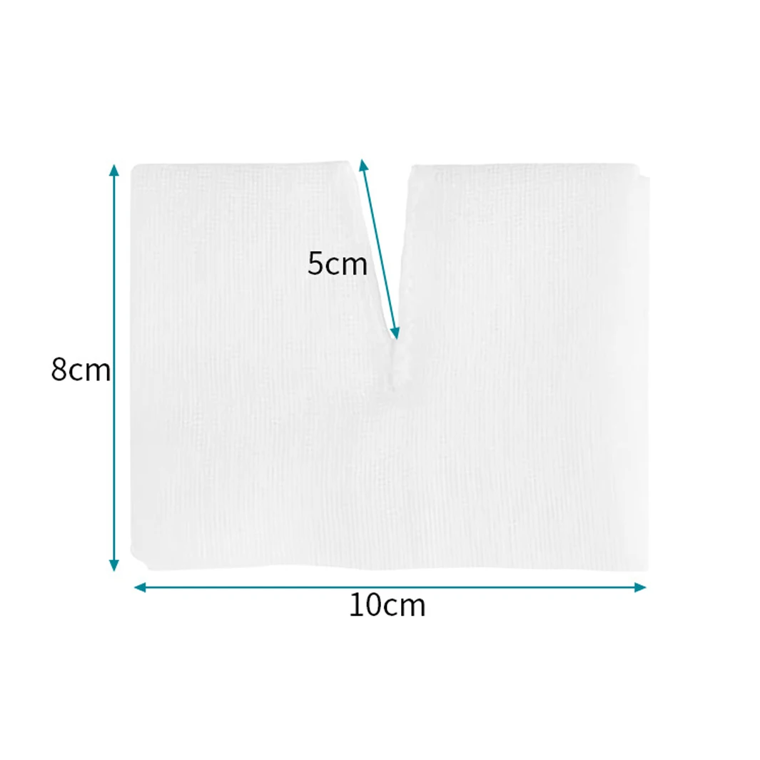 20pcs/10Bags Tracheal Cannula Medical Tracheostomy Gauze Tracheo Drain Swabs V-shaped Incision Dressing Independent Packaging