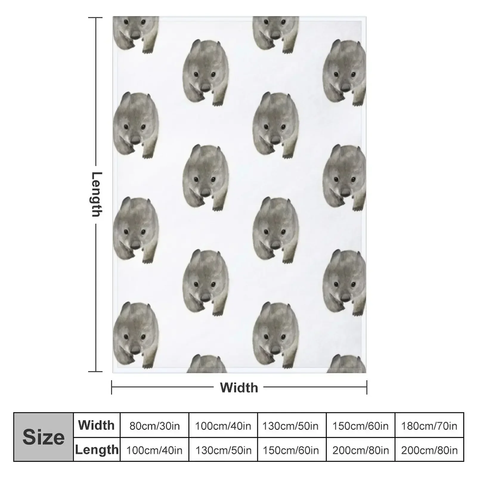 Cuddles the wombat Throw Blanket couch cozy soft plush fuzzy picnic outdoor blanket