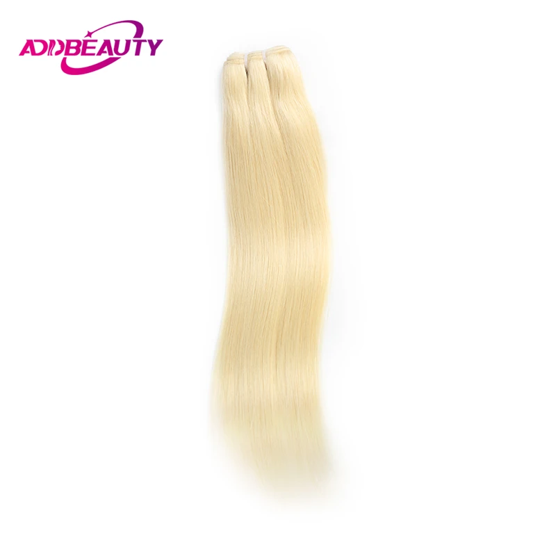 Addbeauty Blond Human Hair Bundle Straight Unproccessed Raw Virgin Hair Weave Brazilian One Donor Hair Bleached Double Drawn 613