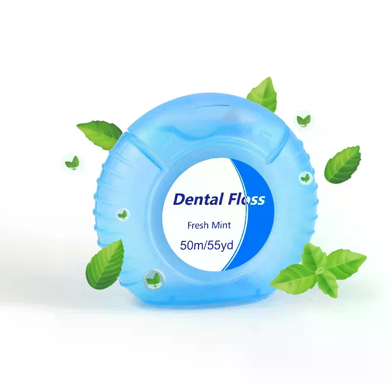 1 Roll 50m Dental Flosser Oral Hygiene Teeth Cleaning Wax Mint Flavored Dental Floss Spool Toothpick Teeth Flosser