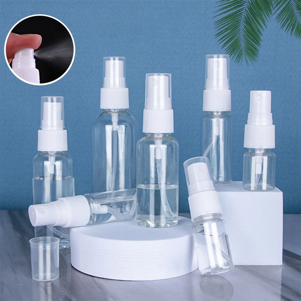 20/50/100pcs 20ml 30ml 50ml 60ml 100ml Mist Spray Bottles Empty Clear Plastic Atomizer Alcohol Perfume Travel Bottle Portable