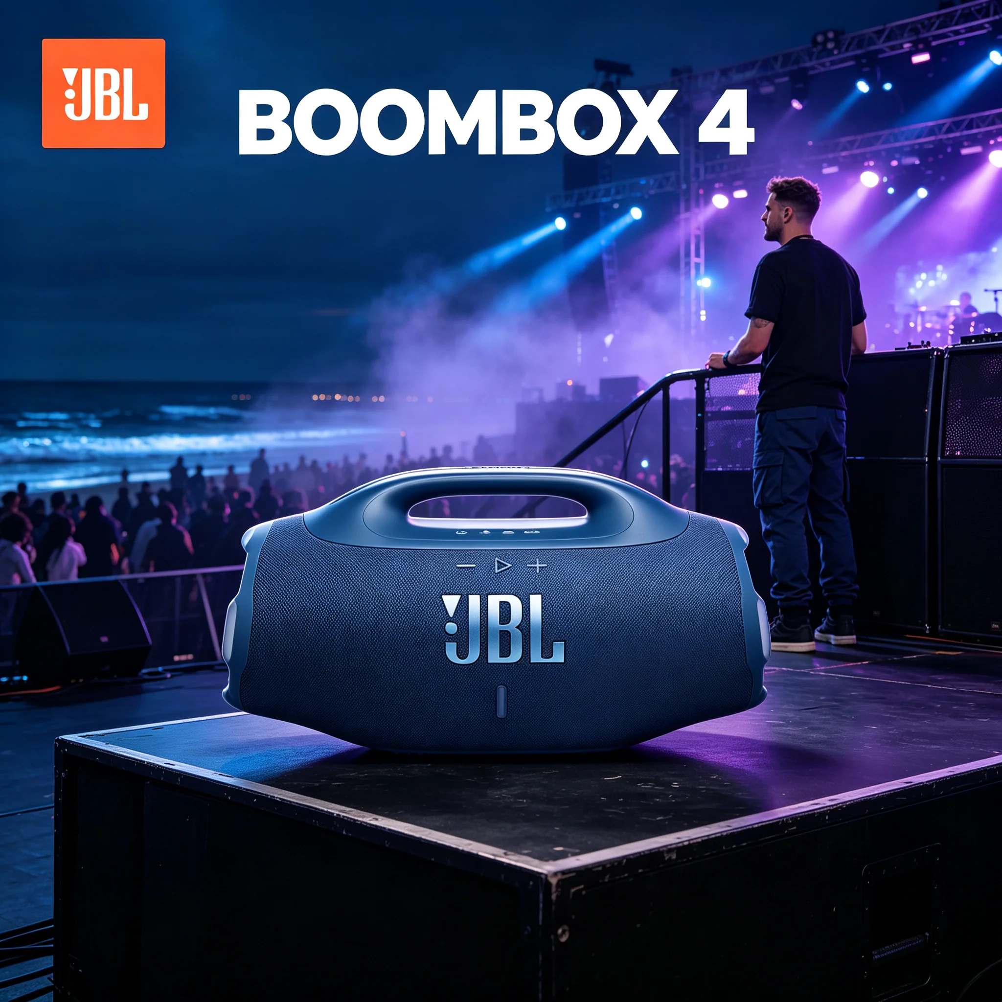 JBL BOOMBOX 4 Portable Bluetooth Speaker IP68 Waterproof Dustproof Powerful Bass Boost 34H Playtime PartyBoost Outdoor Party