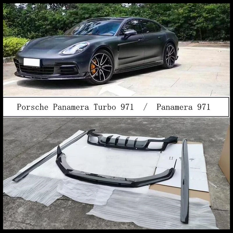 Front Lip Rear Diffuser Side Skirt Kit Spoiler For Porsche Panamera 971 Turbo 2017-2023 High Quality REAL Carbon Fiber