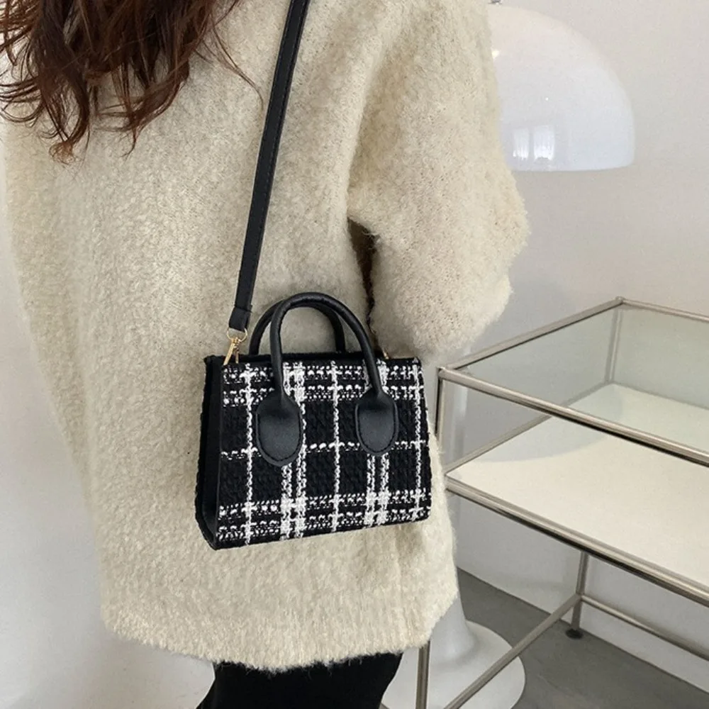 Na co dzień Mini torba na ramię w kratę w stylu koreańskim klasyczna torba kwadratowa w stylu vintage Ins stylowa torba na ramię typu crossbody