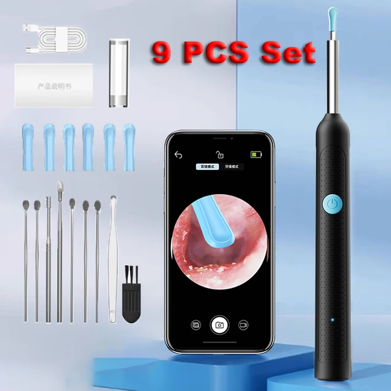 WIFI Visual Ear Cleaner Otoscope Camera Smart Mini Ear Wax Removal Tool USB C Charging With Camera Take Video HD Earpick