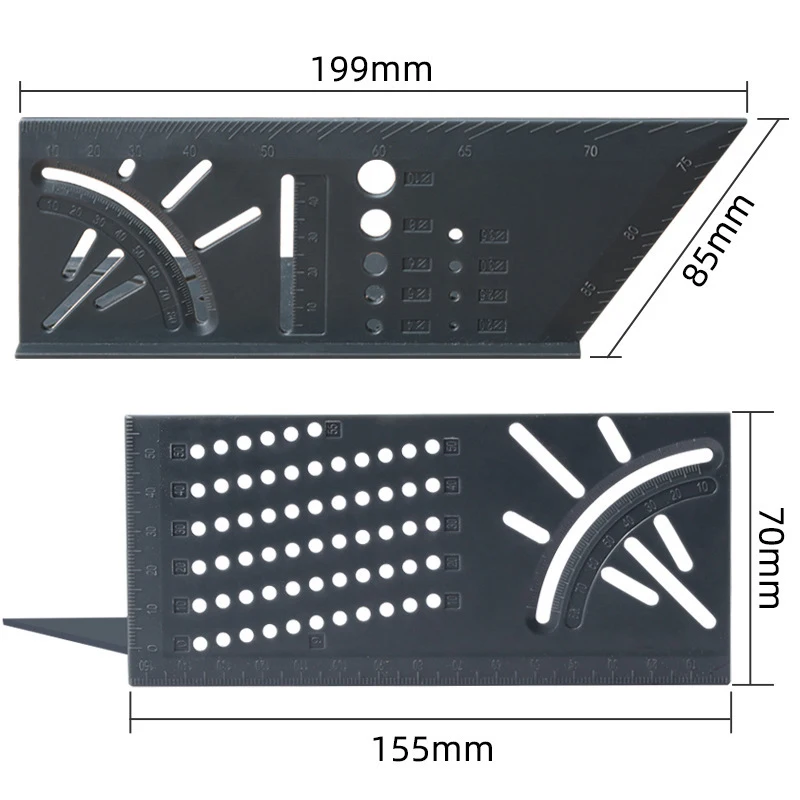 Imagem -05 - Carpintaria Medidor Régua 3d Mitre Ângulo de Medição Praça Medida Ferramenta 45 Graus e 90 Graus com Lápis Carpinteiro Nova Chegada